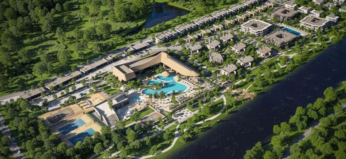 Курорт розміститься на території 60 гектарів уздовж річки Уж